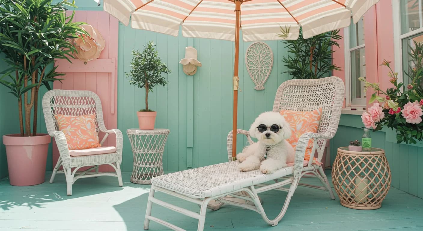 small dog relaxing at boutique indoor pet resort in Pinecrest Miami